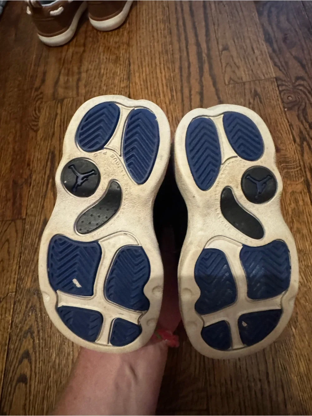 Jordan Kids Black and Blue High-Top Sneakers